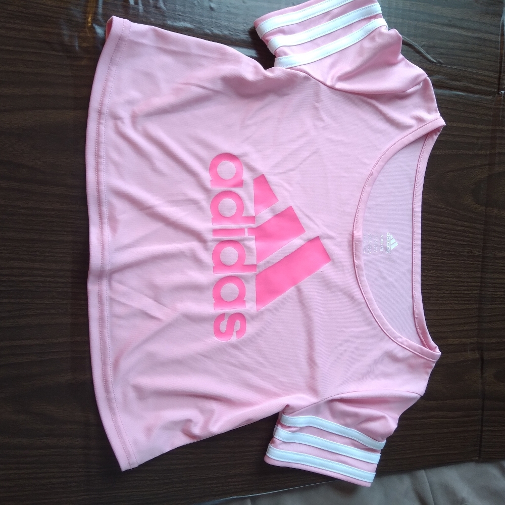Adidas pink crop top